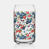 Strawberries With Blueberries and Butterflies