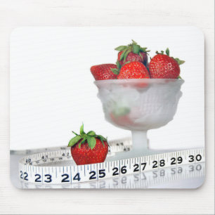 Strawberries with Tape Measure Mouse Pad