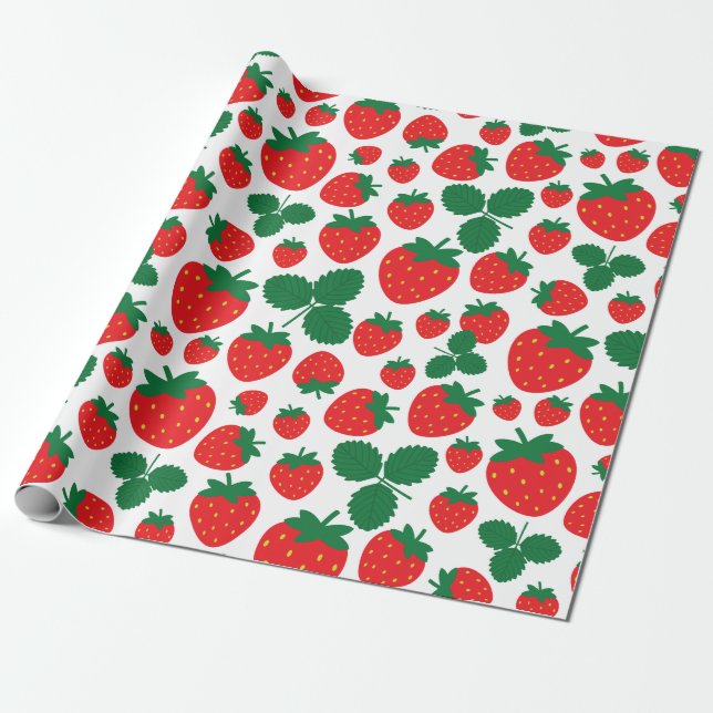 Strawberries Wrapping Paper (Unrolled)