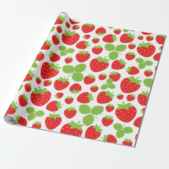 Strawberries Wrapping Paper (Unrolled)