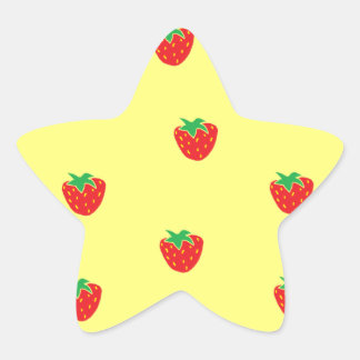Strawberries Yellow Star Sticker