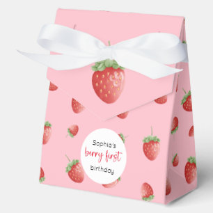 Strawberry 1st Birthday Berry First Favour Box