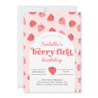 Strawberry 1st Birthday Party Berry First Photo 