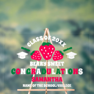 Strawberry 2025 Congratulations Graduate Acrylic Sign