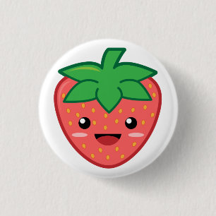 Strawberry 3 Cm Round Badge