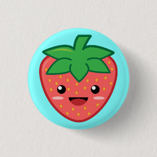 Strawberry 3 Cm Round Badge