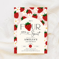 Strawberry 4th Birthday Four Ever Sweet