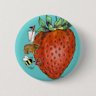 Strawberry 6 Cm Round Badge