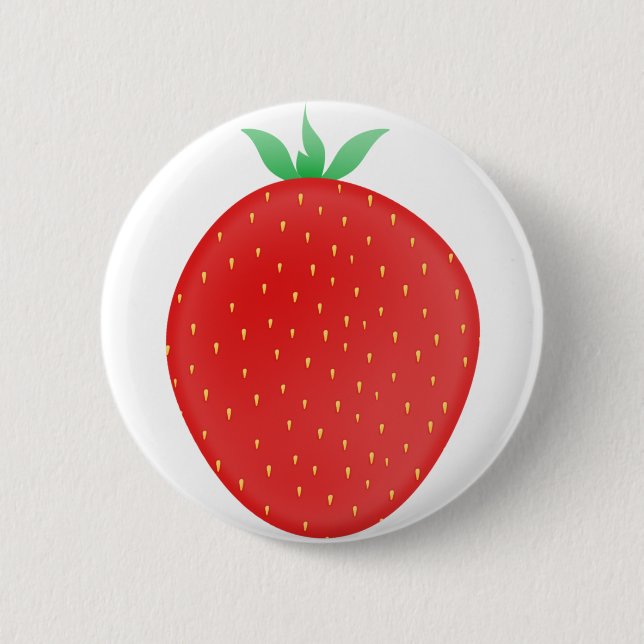 Strawberry 6 Cm Round Badge (Front)