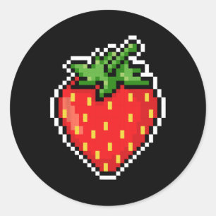 Strawberry 80s Video Game Halloween  Classic Round Sticker