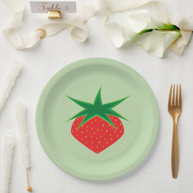 Strawberry 9" Paper Plates (Wedding)