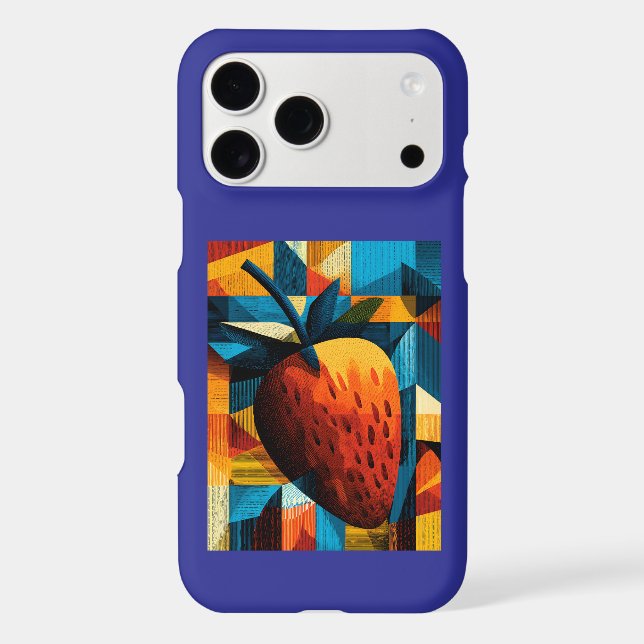 Strawberry Abstract Pop Art Retro iPhone Case  (Back)