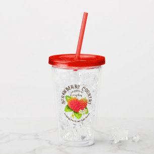 Strawberry acrylic tumbler