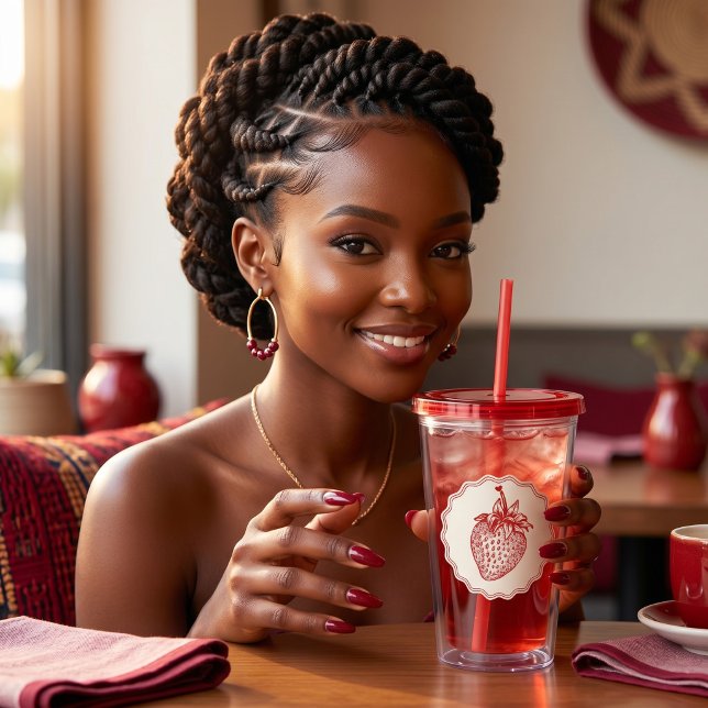 Strawberry Acrylic Tumbler (Creator Uploaded)