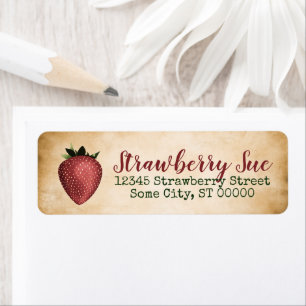 strawberry address label