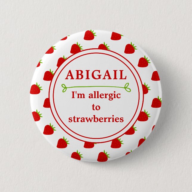 Strawberry Allergy Alert - Kids 6 Cm Round Badge (Front)