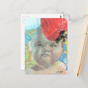 Strawberry and a Baby Collage Postcard