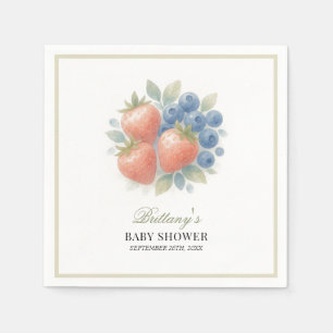 Strawberry and Blueberry Baby Shower  Napkin
