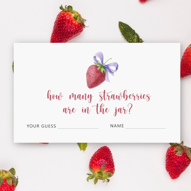 Strawberry and bow Guess how many strawberries  Enclosure Card (Creator Uploaded)