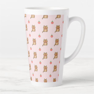 strawberry and chipmunk pattern latte mug