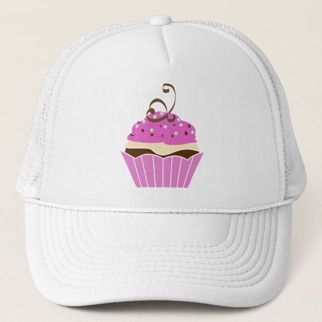 Strawberry and Chocolate Cupcake Trucker Hat (Front)