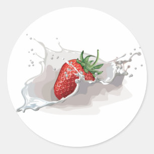Strawberry and Cream Classic Round Sticker
