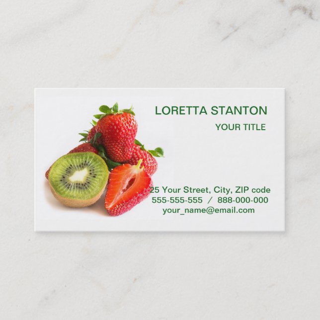 Strawberry and kiwi business card (Front)