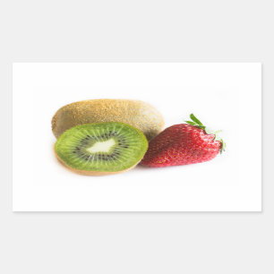 Strawberry and kiwi rectangular sticker