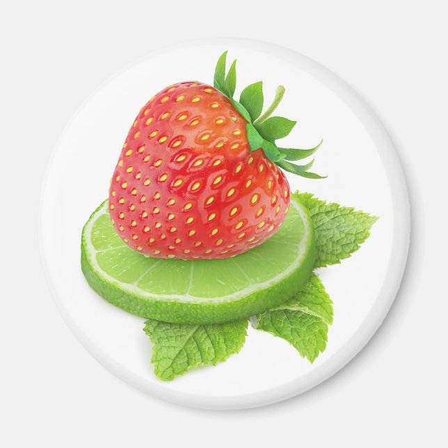 Strawberry and lime magnet (Front)