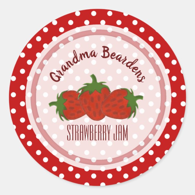 Strawberry And Polka Dot Personalised Labels (Front)