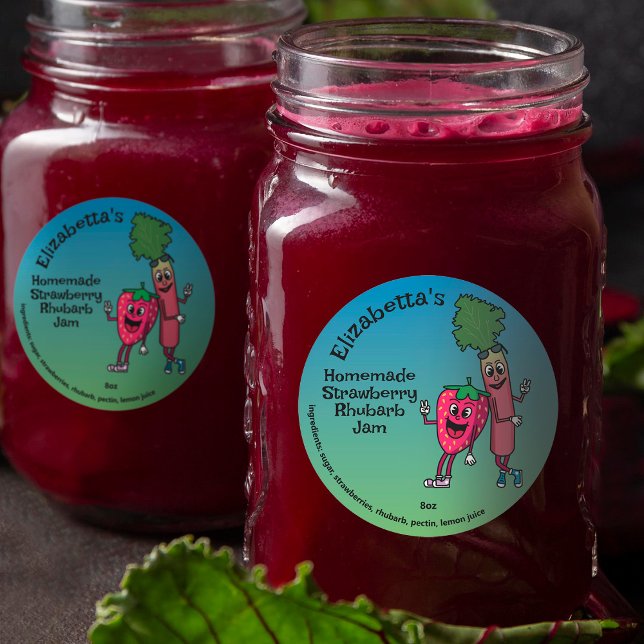 Strawberry and Rhubarb Pals Jam Pie Cobbler  Classic Round Sticker (Creator Uploaded)