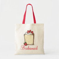 Strawberry Angel Food Wedding Cake Bridesmaid Tote