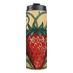 Strawberry Art Design Thermal Tumbler