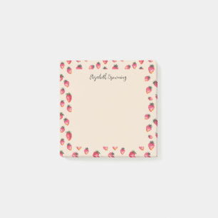 Strawberry Art Watercolor Farmhouse Style Kitchen Post-it Notes