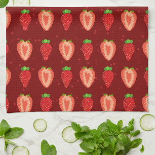 Strawberry Artist Strawberry Easy Drawing Strawber Tea Towel