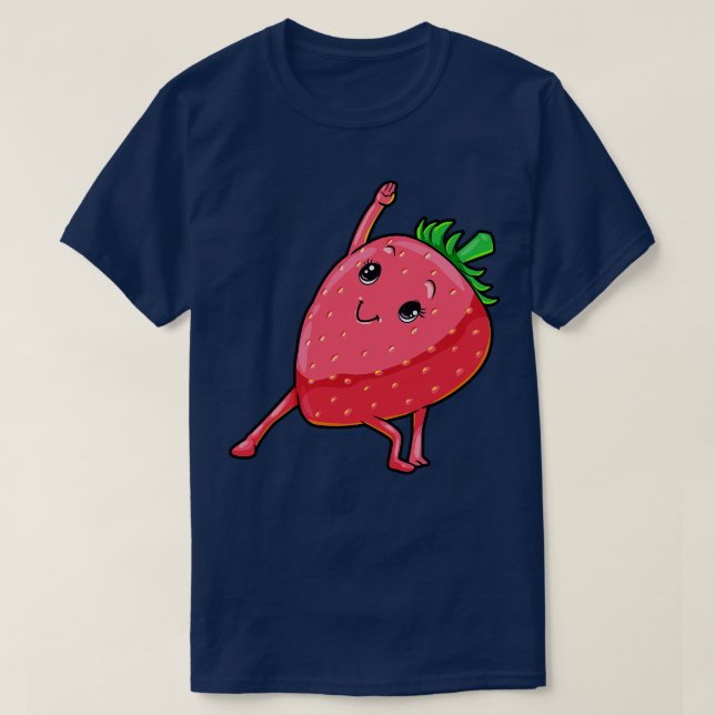 Strawberry at Yoga for Flexibility T-Shirt (Design Front)
