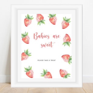 Strawberry - babies are sweet  poster