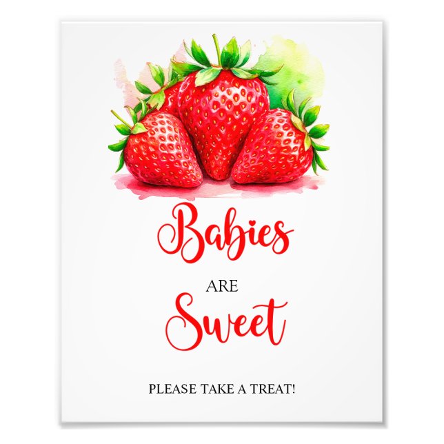 Strawberry Babies Are Sweet Shower Sign (Front)