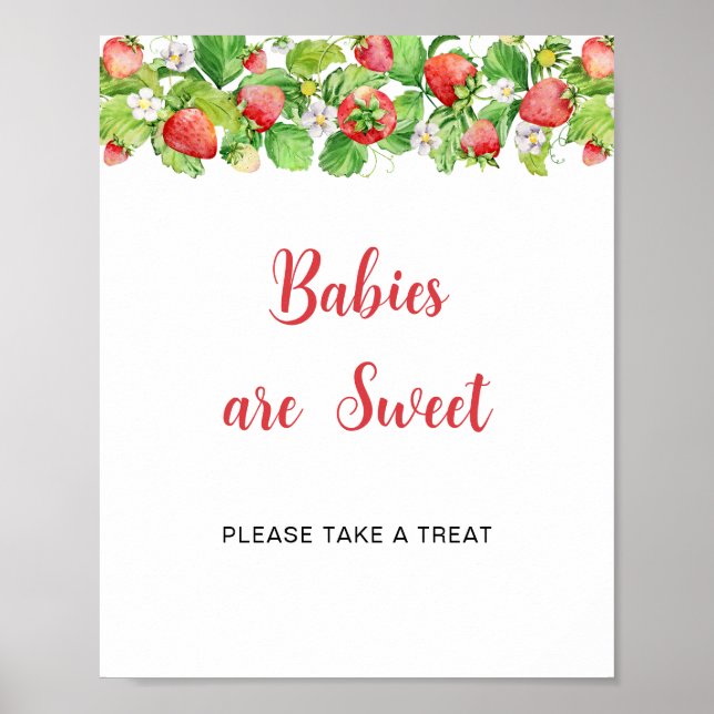 Strawberry Babies are Sweet Table Sign (Front)