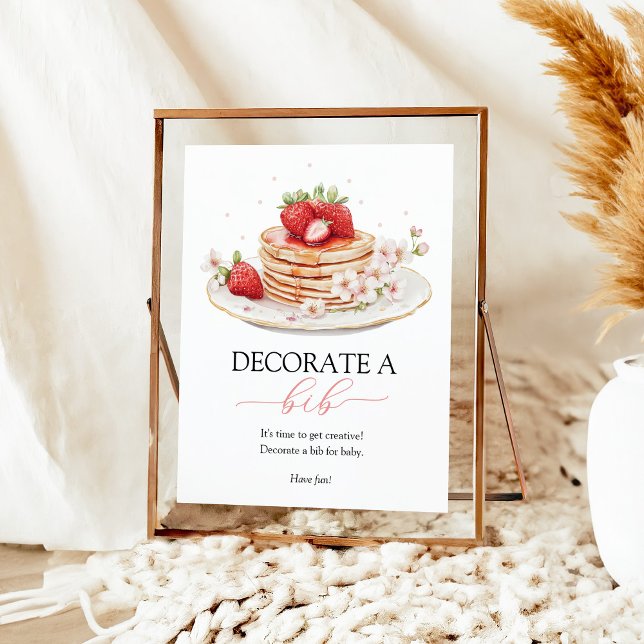 Strawberry Baby Brunch Decorate A Bib Sign (Creator Uploaded)