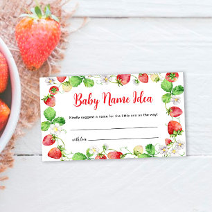 Strawberry Baby Name Idea Game Ticket Enclosure Card