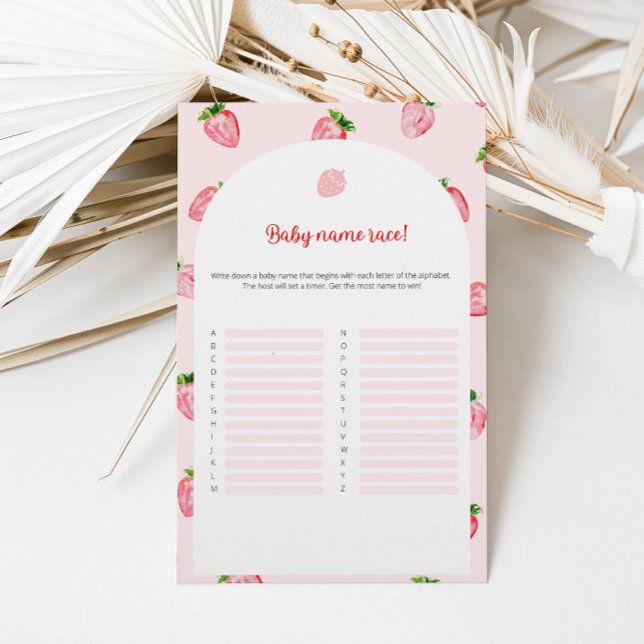 Strawberry Baby Name Race Baby Shower Game (Creator Uploaded)