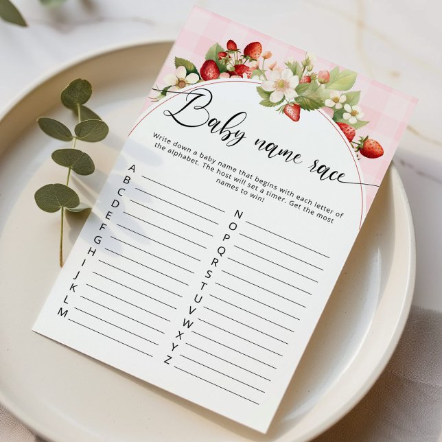 Strawberry baby name race baby shower game (Creator Uploaded)