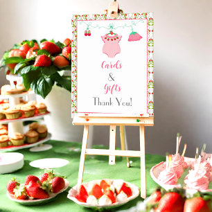 Strawberry Baby Outfit Baby Shower Cards & Gifts Poster