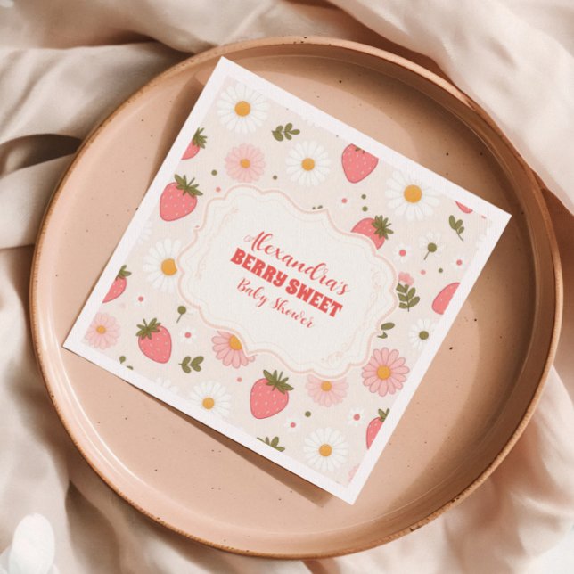 Strawberry Baby Shower Berry Napkin (Creator Uploaded)