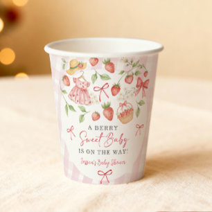 Strawberry Baby Shower Berry Sweet Farmers Market Paper Cups
