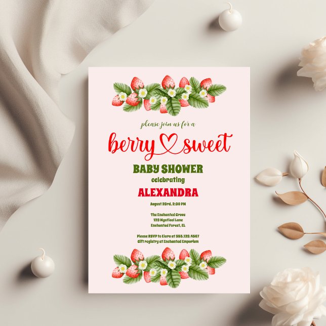 Strawberry Baby Shower | Berry Sweet  Invitation (Creator Uploaded)