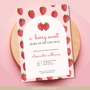 Strawberry Baby Shower Berry Sweet Invitation