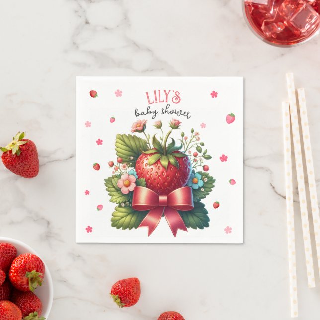 Strawberry Baby Shower | Berry Sweet Napkin (Insitu)