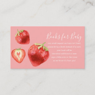 Strawberry Baby Shower Book Request Enclosure Card
